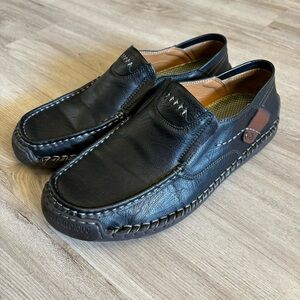Men’s‎ Genuine Leather Shoes Flats Loafers Sneakers 100% Caoutchouch Fashion